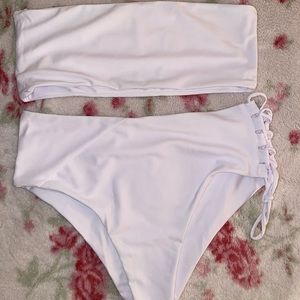 High Waisted Bandeau Top Swinsuit
